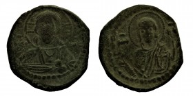 Romanus IV. (1068-1071)
 Æ follis (anonymously) facing the Pantokrator Bust of Christ; IC XC / Theotokos (Virgin Mary) prone bust, proportion, MP rema...
