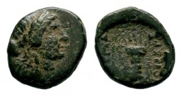 SELEUKIS & PIERIA. Seleukeia Pieria. Ae (1st century BC).
Condition: Very Fine

Weight: 2,39 gr
Diameter: 10,80 mm