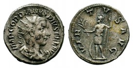 Gordian III AR Antoninianus. Rome, AD 241-243.
Condition: Very Fine

Weight: 4,73 gr
Diameter: 21,00 mm