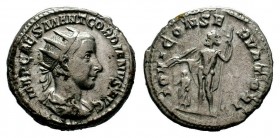 Gordian III AR Antoninianus. Rome, AD 241-243.
Condition: Very Fine

Weight: 4,83 gr
Diameter: 21,00 mm