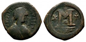 Justinian I. AE Follis, 527-565 AD.
Condition: Very Fine

Weight: 15,42 gr
Diameter: 28,30 mm
