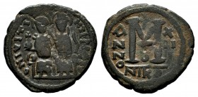 Justin II, with Sophia. 565-578. Æ Follis
Condition: Very Fine

Weight: 12,09 gr
Diameter: 29,20 mm