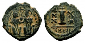 Justin II, with Sophia. 565-578. Æ Half Follis
Condition: Very Fine

Weight: 3,87 gr
Diameter: 19,00 mm