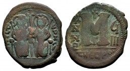 Justin II, with Sophia. 565-578. Æ Follis
Condition: Very Fine

Weight: 10,69 gr
Diameter: 28,90 mm