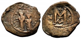 ARAB-BYZANTINE: Two Standing Figures, ca. 640s, AE fals
Condition: Very Fine

Weight: 8,51 gr
Diameter: 26,70 mm
