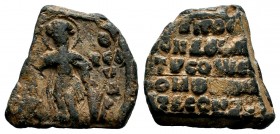 BYZANTINE LEAD SEALS. 7th - 13th C. AD.
Condition: Very Fine

Weight: 17,91 gr
Diameter: 24,85 mm