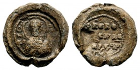 BYZANTINE LEAD SEALS. 7th - 13th C. AD.
Condition: Very Fine

Weight: 6,57 gr
Diameter: 21,00 mm