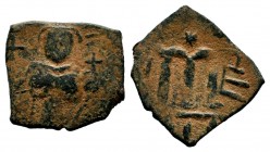 ARAB-BYZANTINE. Early Caliphate (636-660). Ae Fals. 
Condition: Very Fine

Weight: 2,62 gr
Diameter: 16,35 mm