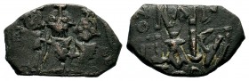 ARAB-BYZANTINE. Early Caliphate (636-660). Ae Fals. 
Condition: Very Fine

Weight: 4,90 gr
Diameter: 15,15 mm