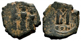 ARAB-BYZANTINE. Early Caliphate (636-660). Ae Fals. 
Condition: Very Fine

Weight: 6,29 gr
Diameter: 22,00 mm