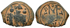 ARAB-BYZANTINE. Early Caliphate (636-660). Ae Fals. 
Condition: Very Fine

Weight: 5,08 gr
Diameter: 22,35 mm