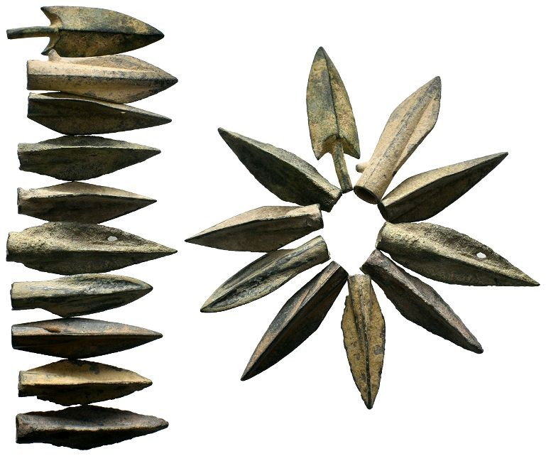 Lot of 10 Arrow Heads
Condition: Very Fine

Weight: 
Diameter: