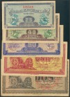 Conjunto completo de los billetes emitidos por el Consejo de Asturias y León, correspondientes a los valores de 25 Céntimos, 40 Céntimos, 50 Céntimos,...