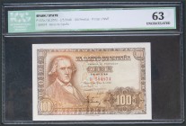 100 Pesetas. 2 de Mayo de 1948. Serie I, última serie emitida. (Edifil 2017: 456a). SC. Encapsulado ICG63.