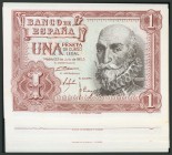 Conjunto de 9 billetes de 1 Peseta emitidos el 22 de Julio de 1953 de la serie A (Edifil 2017: 465a), con apresto original. SC/EBC+.