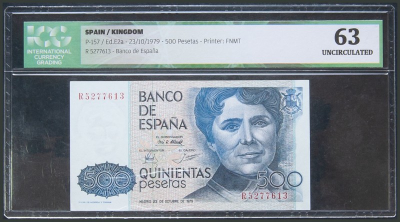 500 Pesetas. 23 de Octubre de 1976. (Edifil 2017: 476a). SC. Encapsulado ICG63.