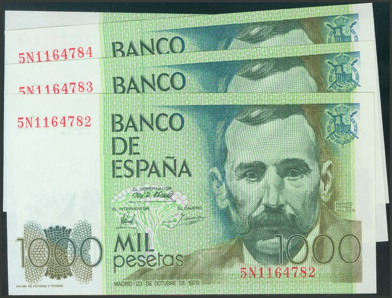 Conjunto de 4 billetes correlativos de 1000 Pesetas, de la emisión del 23 de Oct...