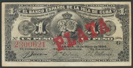 CUBA. 1 Peso. 15 de Mayo de 1896. Banco de la Isla de Cuba. Serie G. (Echenagusía: 46). EBC-.