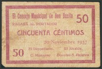 DON BENITO (BADAJOZ). 50 Céntimos. 20 de Noviembre de 1937. (González: 2239). BC.