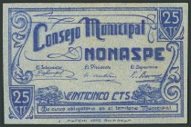NONASPE (ZARAGOZA). 25 Céntimos. (1938ca). (González: 3862). EBC.