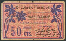 RAFELGUARAF (VALENCIA). 50 Céntimos. 5 de Junio de 1937. (González: 4467). RC.