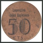 ANGLES (GERONA). 50 Céntimos. (1938ca). (González: 6304). BC.