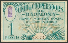 BADALONA (BARCELONA). 1 Peseta. (1938ca). (González: 6462). MBC.