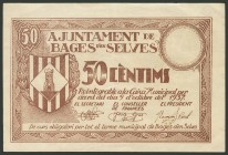 BAGES D´EN SELVES (BARCELONA). 50 Céntimos. 9 de Octubre de 1937. (González: 6476). EBC.