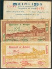 BALAGUER (LERIDA). 25 Céntimos, 50 Céntimos y 1 Peseta. 5 de Agosto de 1937. (González: 6486/88). BC.