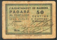 BARBENS (LERIDA). 50 Céntimos. (1938ca). (González: 6511). RC.