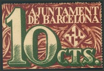 BARCELONA. 10 Céntimos. 2 de Diciembre de 1937. Serie B. (González: 6523). SC.