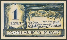 BEGUR (GERONA). 1 Peseta. Mayo 1937. (González: 6943). MBC.