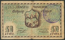 BELLPUIG D´URGELL (LERIDA). 50 Céntimos. (1937ca). (González: 6981). RC.