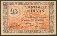 OLVAN (BARCELONA). 25 Céntimos. (1938ca). (González: 9030). EBC.
