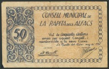 LA RAPITA DELS ALFACS (TARRAGONA). 50 Céntimos. Mayo 1937. (González: 9537). MBC.