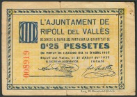 RIPOLL DEL VALLES (BARCELONA). 25 Céntimos (variante sin ). 21 de Abril de 1937. (González: 9662). RC.