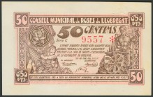 ROSES DE LLOBREGAT (BARCELONA). 50 Céntimos. 20 de Mayo de 1937. Serie C. (González: 9752). EBC.