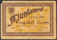 SEU DE URGELL (LERIDA). 50 Céntimos. 30 de Junio de 1937. (González: 9996). RC.