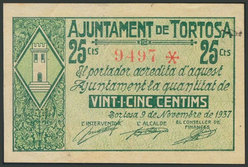 TORTOSA (TARRAGONA). 9 de Noviembre de 1937. (González: 10410). EBC+.