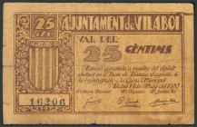 VILABOI (BARCELONA). 25 Céntimos. 19 de Mayo de 1937. (González: 10679). BC.