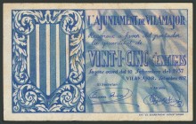 VILAMAJOR (BARCELONA). 25 Céntimos. 10 de Septiembre de 1937. (González: 10768). EBC.