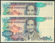 INDONESIA. 1000 Rupiah. 1980. Pareja correlativa. Serie HKH. (Pick: 119). SC.