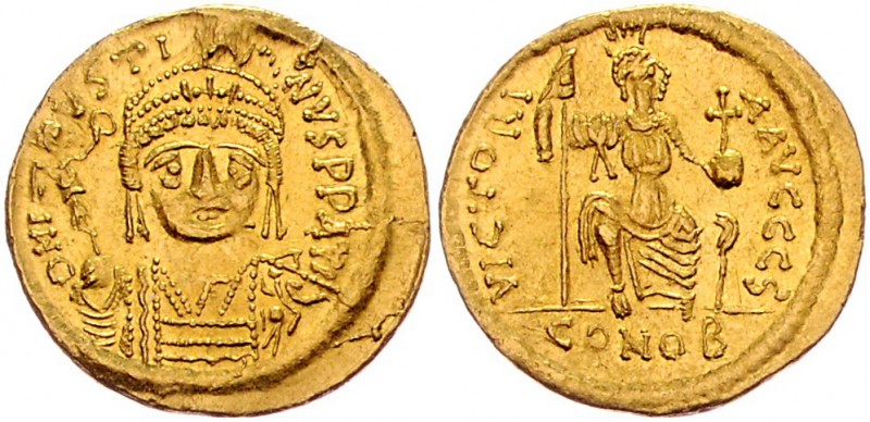 Byzanz Königreich
Justinian II. 565 - 578 Gold Solidus o. J. Konstantinopel. 4,...