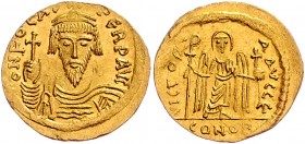 Byzanz Königreich
Phocas 602 - 610 Gold Solidus o. J. Konstantinopel. 4,42g. Sear 616 vz