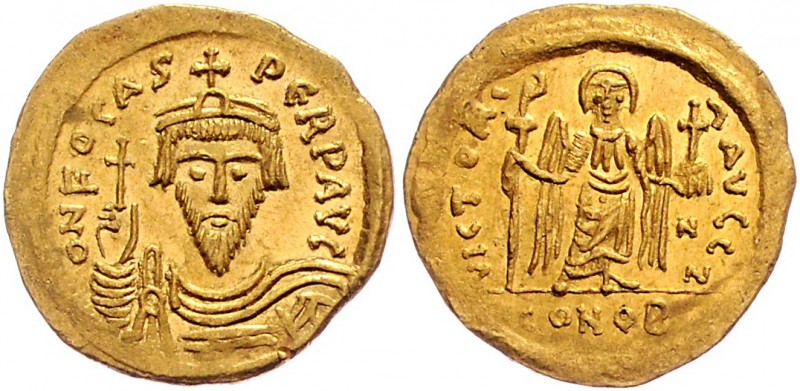 Byzanz Königreich
Phocas 602 - 610 Gold Solidus o. J. Konstantinopel. 4,52g. Se...