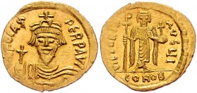 Byzanz Königreich
Phocas 602 - 610 Gold Solidus o. J. Konstantinopel. 4,42g. Sear 620 vz