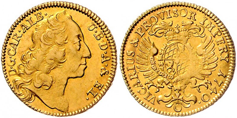 Deutschland Bayern
Karl Albert 1726 - 1745 Goldgulden 1740 München. 3,24g. Frie...