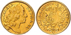 Deutschland Bayern
Karl Albert 1726 - 1745 Goldgulden 1740 München. 3,24g. Friedb. 239, Hahn 267. vz/stgl