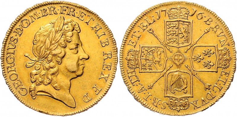 Großbritannien George I. 1714 - 1727
 5 Guineas 1716 GEORGIVS • D ° G M • BR • ...
