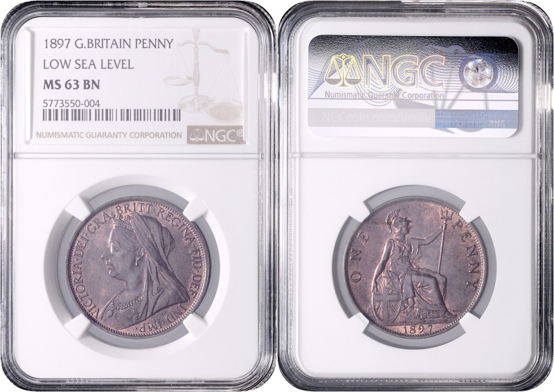Großbritannien Victoria 1876 - 1901
 Penny 1897 in NGC Holder. Birmingham. 9,23...